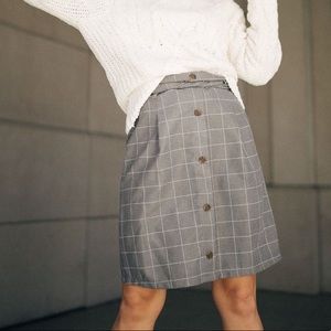 3 for $25 Grey Plaid Button Skirt